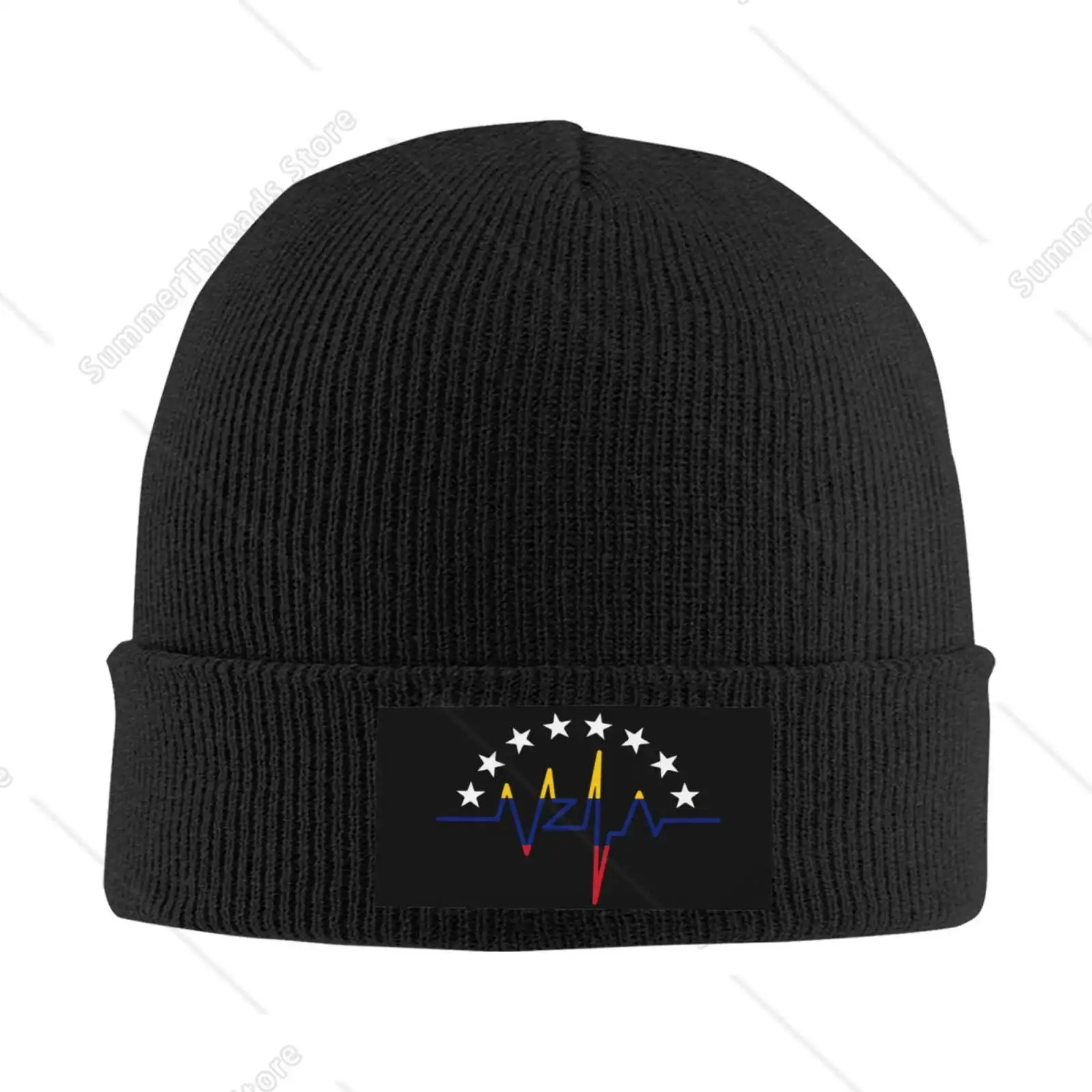 Venezuela Flag Heart Beat Unisex Adult Knit Beanie For Men Women Warm Snug Hat Cap Knitted Hat