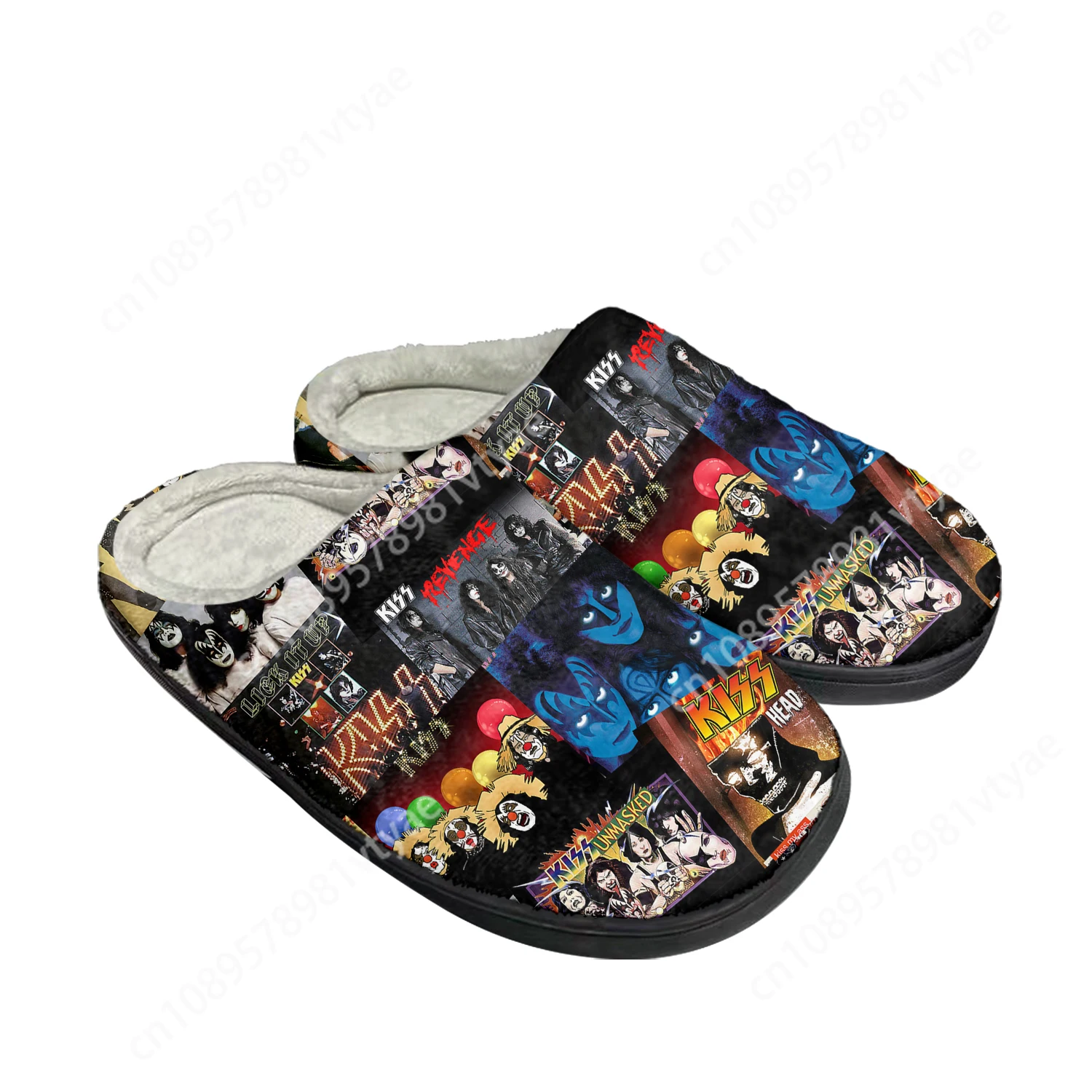 RapMetal-Pantoufles thermiques en coton personnalisées pour hommes et femmes, Rock Band Kd'appareils Fashion, sandales en peluche pour chambre à coucher, garde au chaud