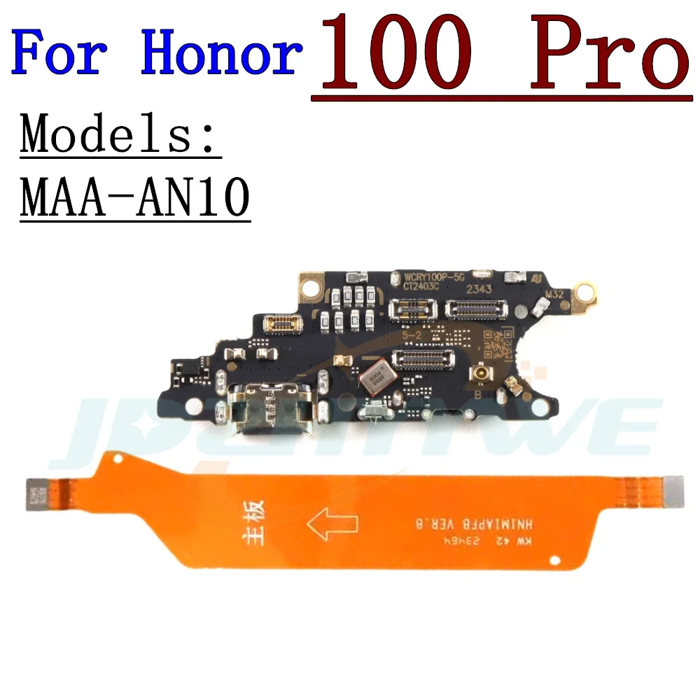 SIM Card Reader Board Dock Connector USB Charging Port Board For Honor 100Pro 100 Pro MAA-AN10 Main Motherboard Flex Cable Parts