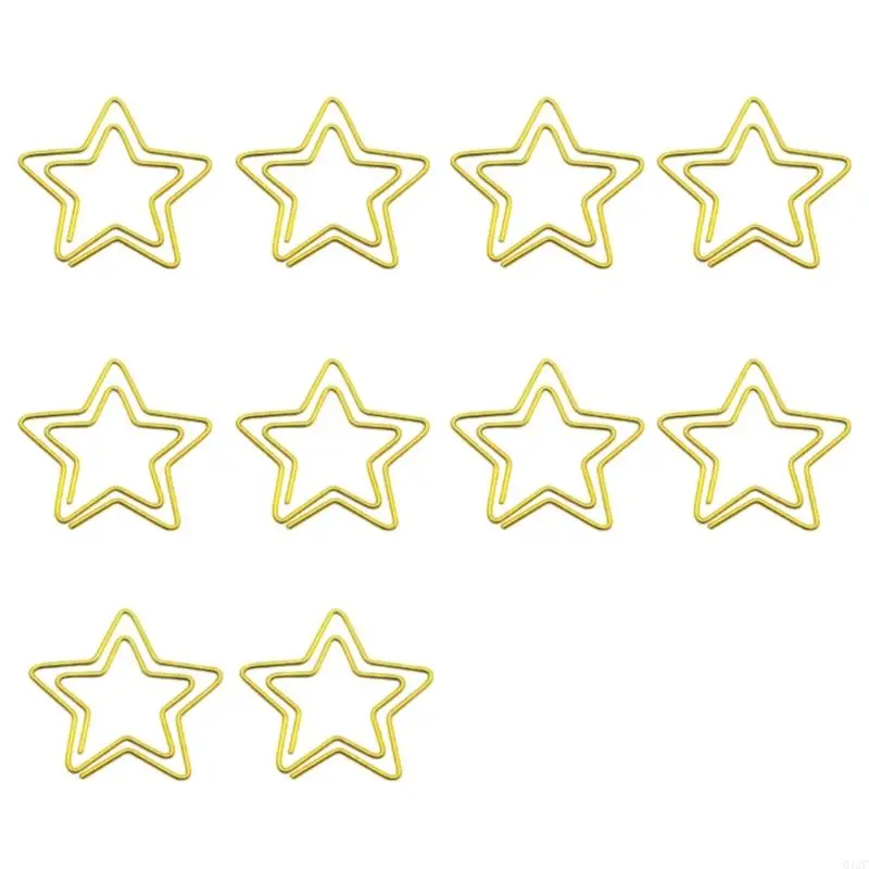 Q1JC 10 PCS Star Paper Clips Funny Paperclips บุ๊กมาร์กคลิปคลิปคลิปคลิปคลิปอุปกรณ์โรงเรียนสำหรับนักเรียน