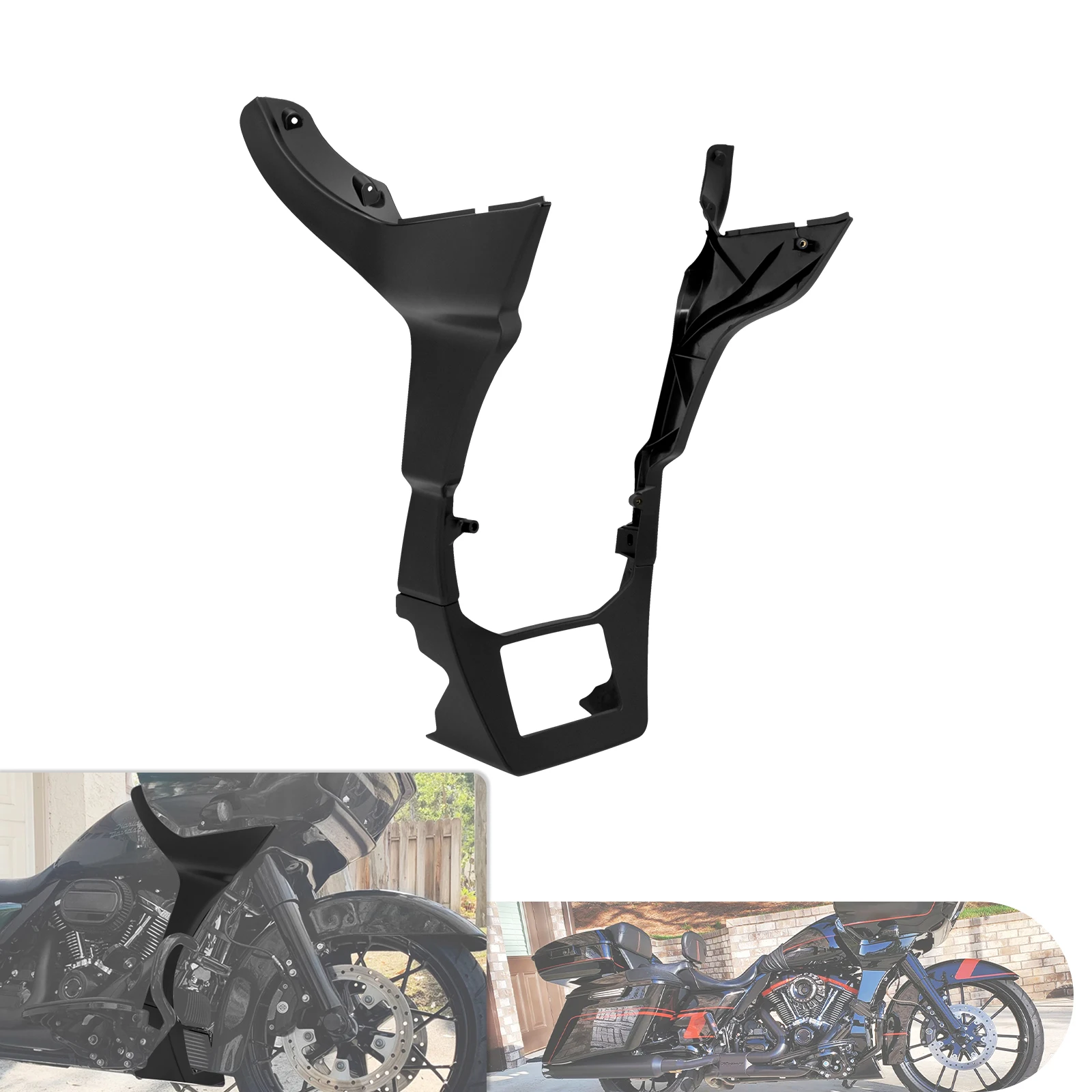 Carenature Aerodinamiche Nere Opache per Moto, Spoiler e Coperture per Harley Road Glide FLTRX FLTRXS 2017-2023, Spedizione Gratuita