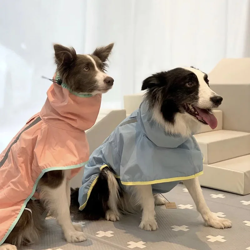 

Large Breeds Waterproof Reflective Dog Raincoat Corgi Short Leg Rain Poncho with Safety Strip Outdoor Walking Dog Clothes