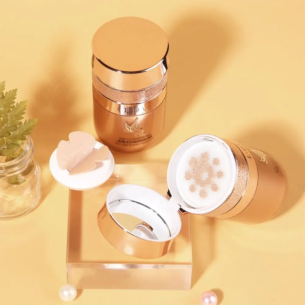 

Whitening Butterfly Cushion BB Cream Concealer Oil-control Butterfly Powder Puff Natural Finish CC Cream Moisturizing Foundation