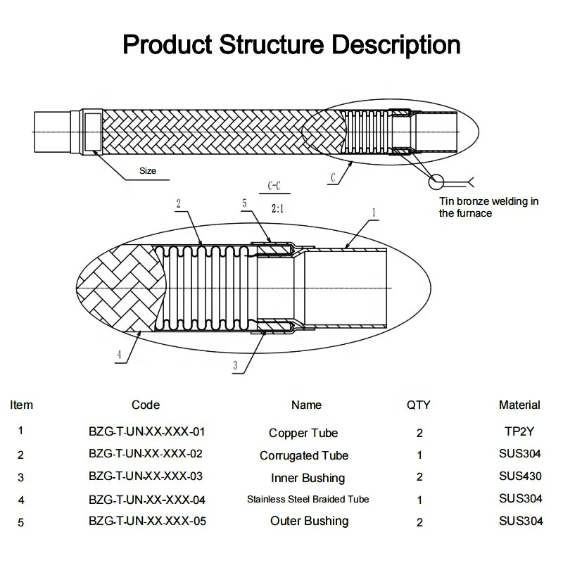 Conventional copper shock absorber for heat exchange of air conditioning refrigeration suction and discharge pipeline parts
