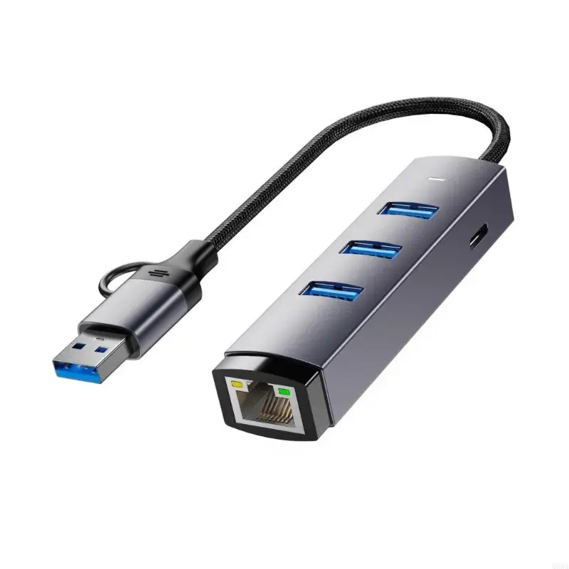 

USB3.0 To RJ45 LAN Adapter And Hub With Aluminum Shell For Stable Connection