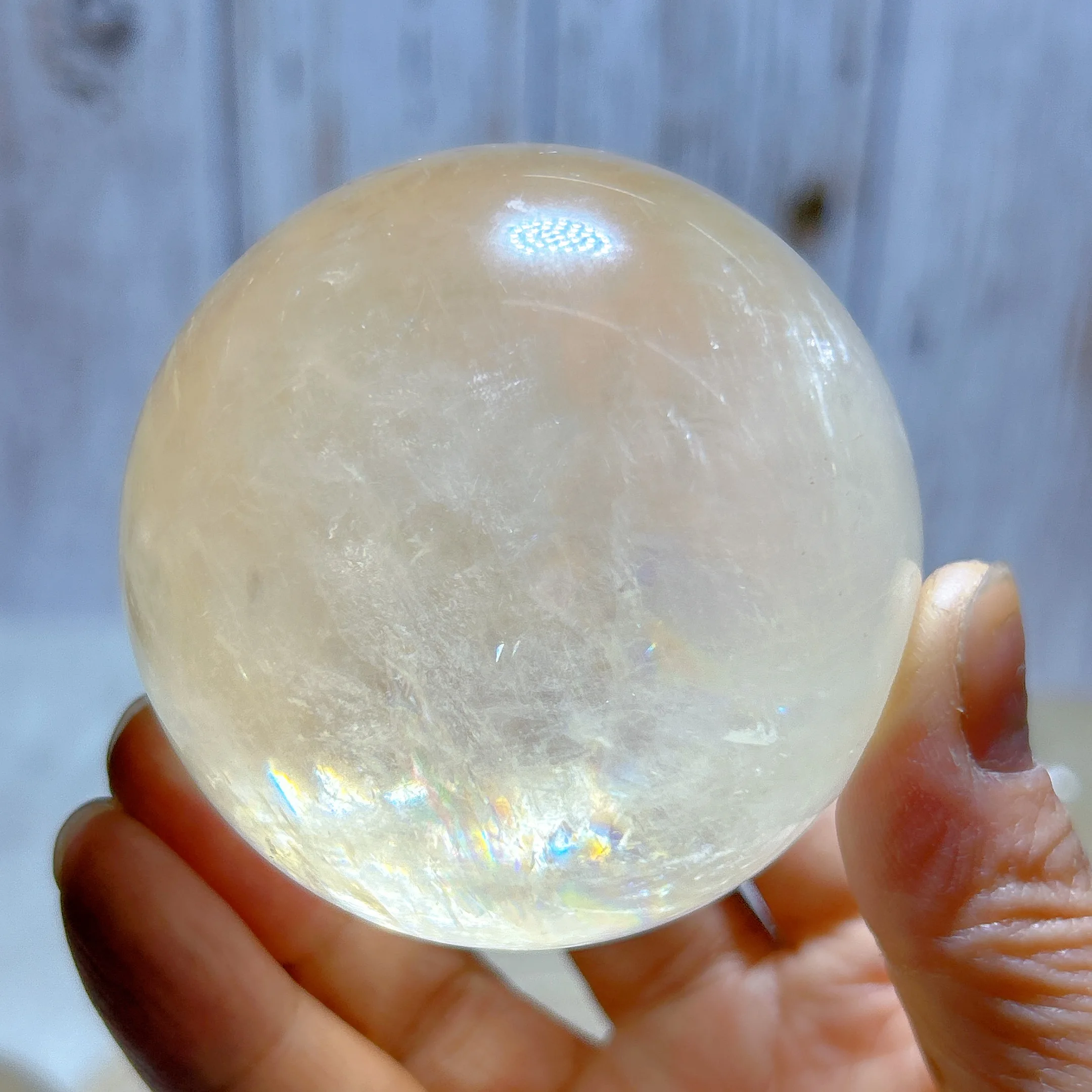 Healing Natural Crystal Rainbow Honey Calcite Sphere Polished Ball High Quality Mineral Energy Ore Home Decorations Gift