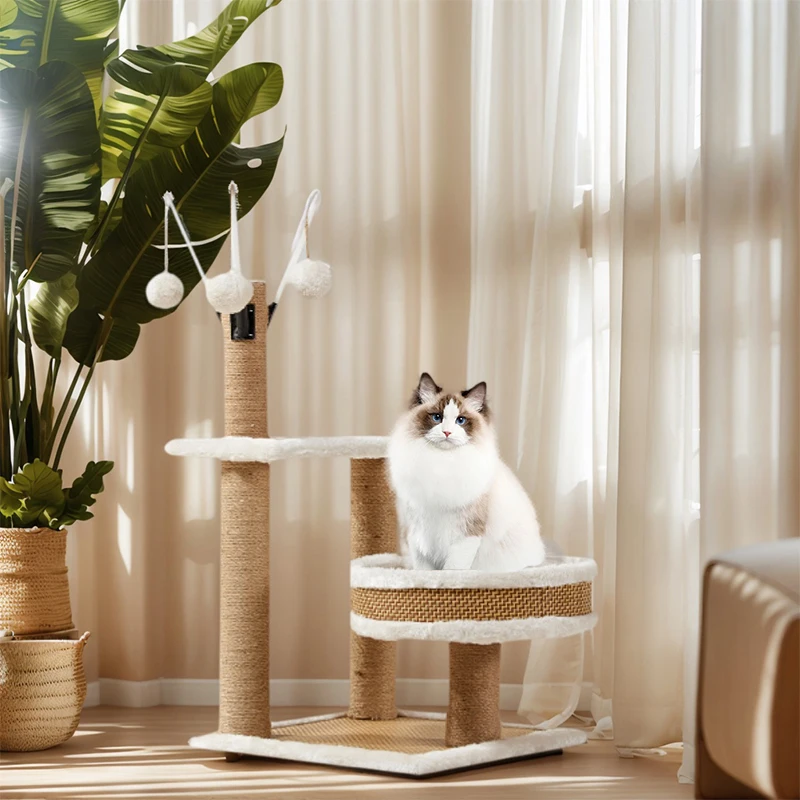 

YXT Pet Supplies Velvet Rattan Mat Sisal Cat Tree Furniture For Big Cats Climbing Gym Gross