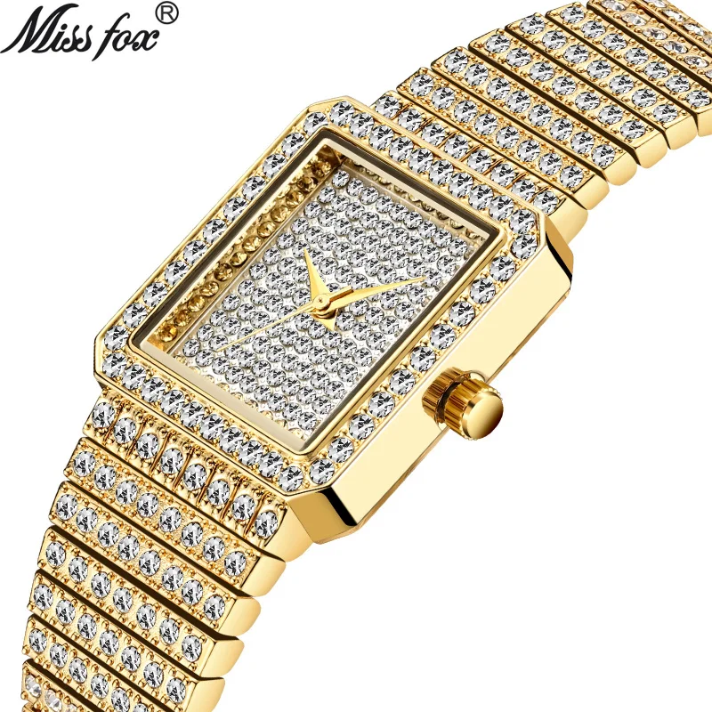 Official brand of free shippingNew Fashion Watch Korean Super Hot Square Casual Trend Diamond Men's QuartzExquisite women's watc