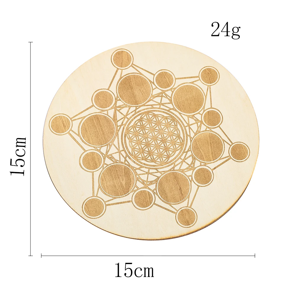Tablero de péndulo de adivinación de madera, estrella de David, flor de la vida, energía Carven, placa, meditación metafísica, tablero de mensajes,
