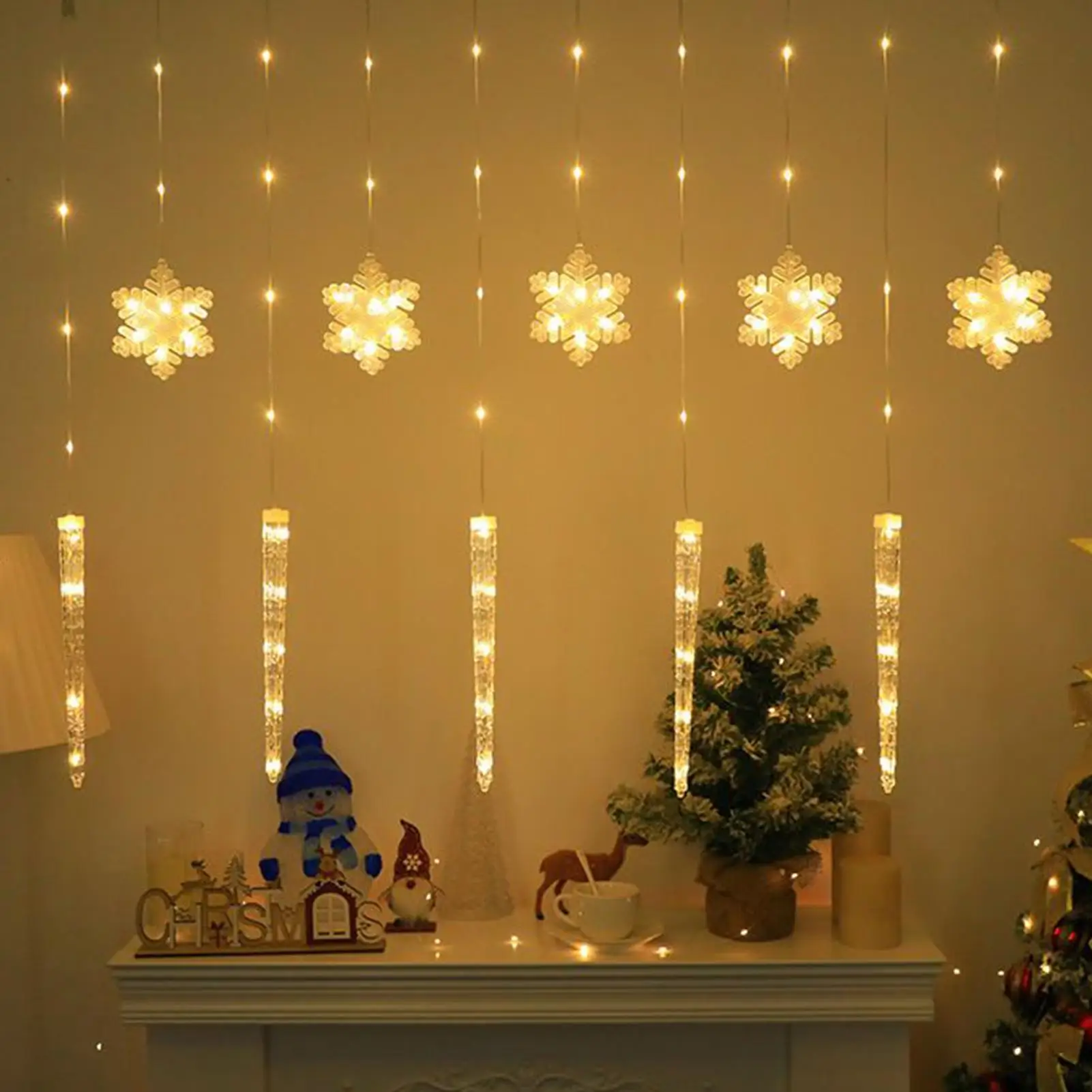 Snowflake Lights Outdoor Ice Pick Lamp Flashing With Remote LED Snowflake Lights Outdoor For Yard Balcony Porch House Indoor