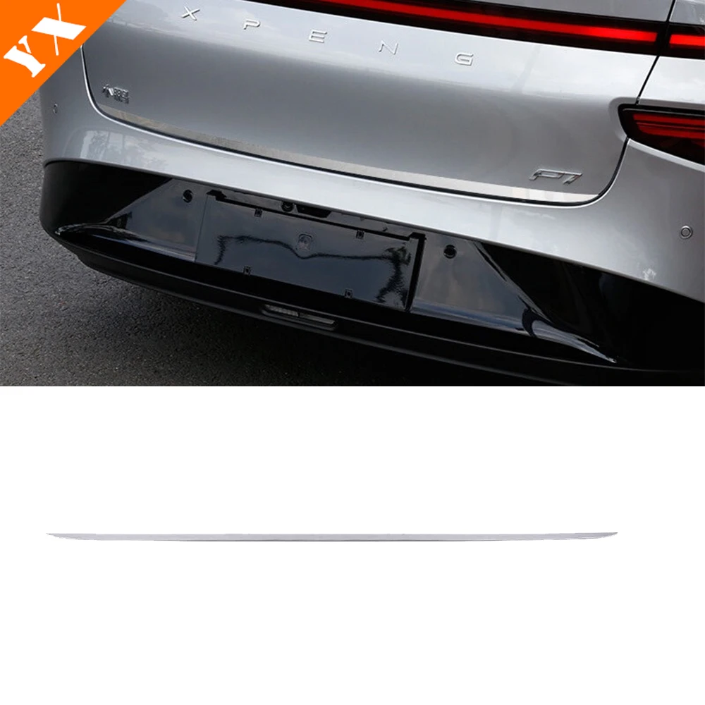 

Stainless Garnish For Xpeng X peng P 7 2020-2023 Car Tailgate Rear Door trim Cover Tail trunk Trim Sticker Cover Protector