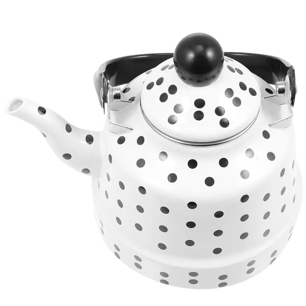 

Мини-эмалированный чайник, портативная белая плита, горшок для воды, кухонные принадлежности, винтажный чайник с рисунком, кипящий чайник для электрической газовой плиты