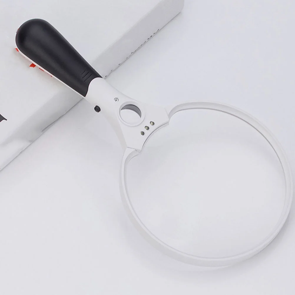 

H held Magnifier LED Light Acrylic Lens Reading Tool Large Size Portable Home Use Outdoor Exploration Magnifying Glass