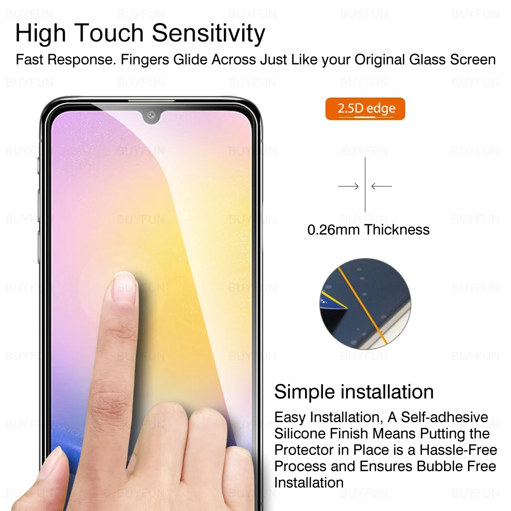 3 قطعة الزجاج المقسى لسامسونج غالاكسي M13 M14 M15 M16 M32 M33 M35 M52 M53 M54 M55 M55S 5G M05 M12 M13 M22 M23 حامي الشاشة