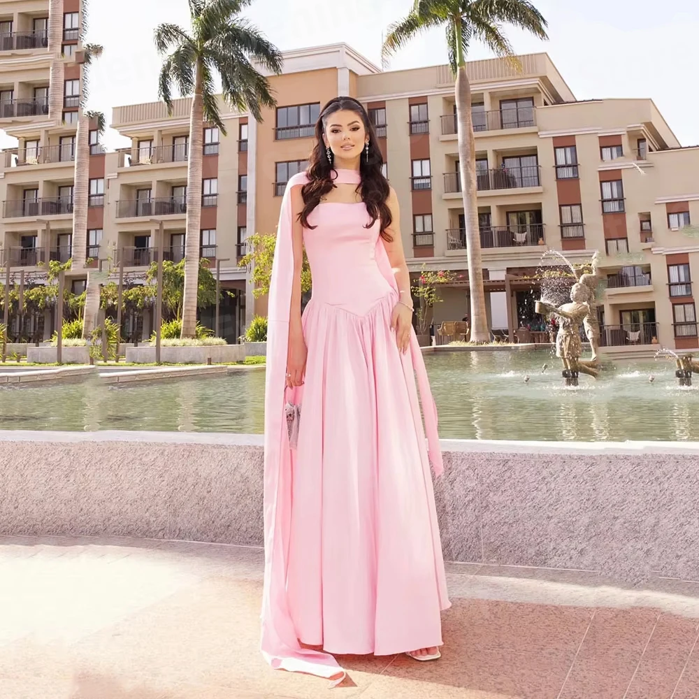 

Простые женские вечерние платья трапециевидной формы без бретелек без рукавов, платья для выпускного вечера, Vestidos Para Mujer, вечернее платье по индивидуальному заказу