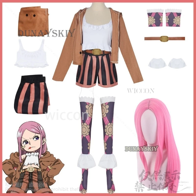 Anime Jewelry Bonney Cosplay Costume Cool Girls Roleplay Uniform Shorts Coat Wig Woman Sexy Halloween Christmas Suit Customized