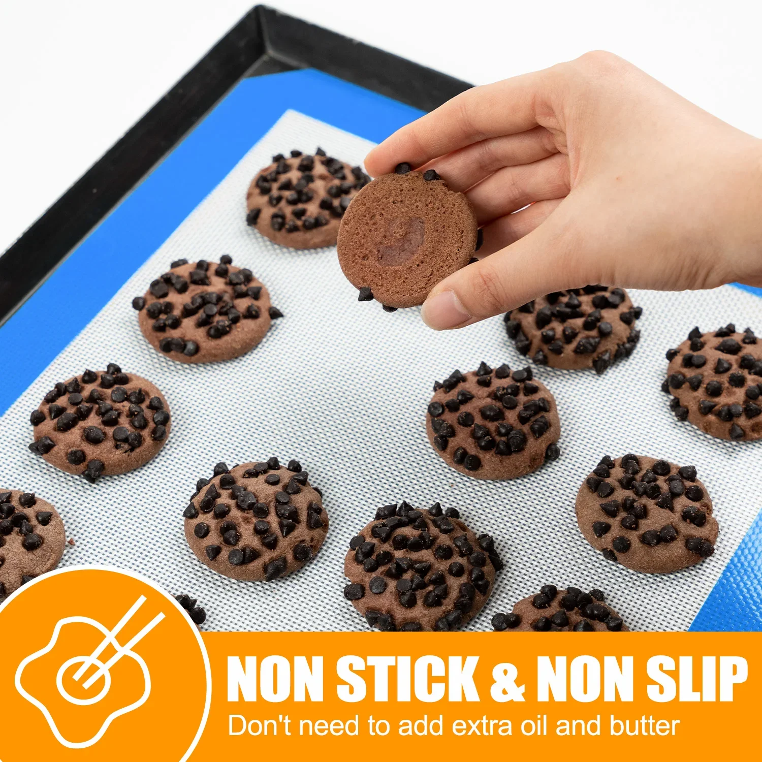 Silicone Baking Mat, 3 Pack Nonstick Silicone Baking Mats Cookie Sheet Liners, Reusable Oven Liners Cooking Silicone Baking Shee