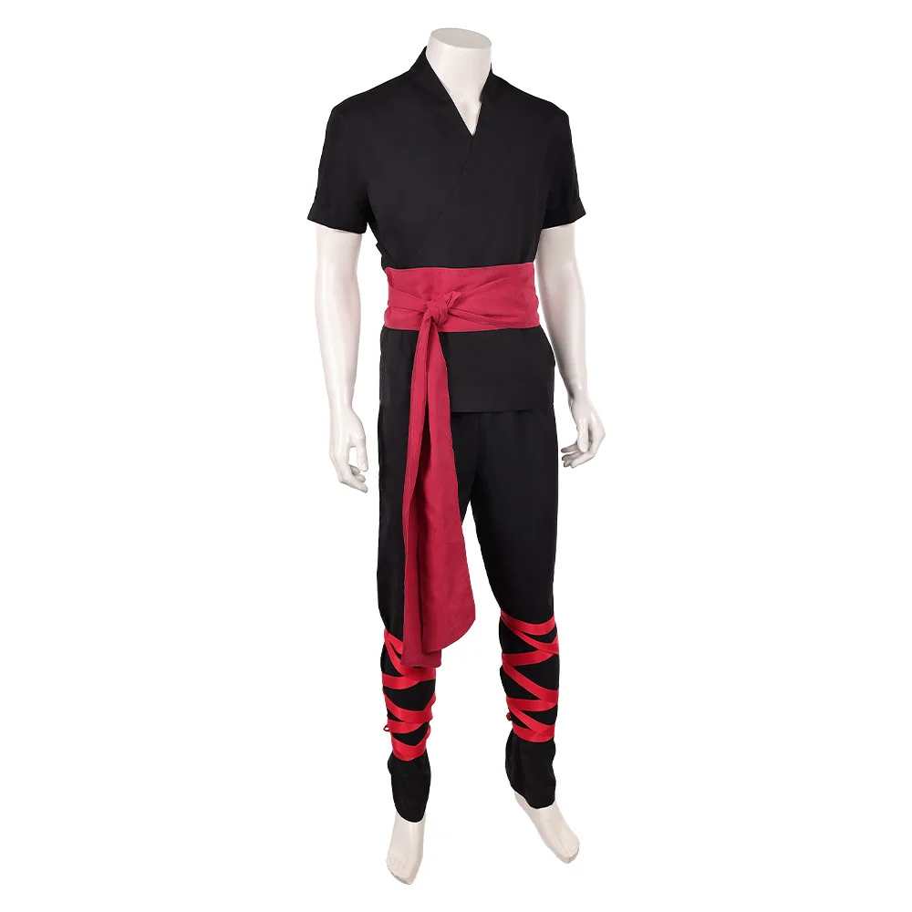 

Mortal Game Kombat 2 Liu Kang Cosplay Costume Fantasy Man Tops Pants Belt Disfraz Suit Outfits Halloween Carnival Party Clothing