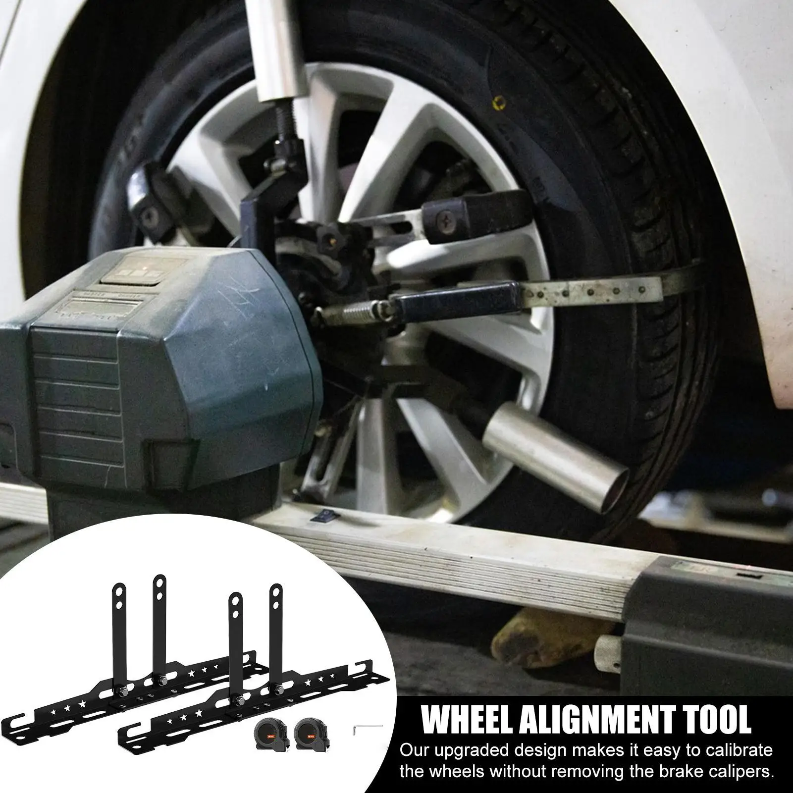 Wheel Alignment Tool Camber Caster Gauge Heavy Duty Portable with Tape Measure Front End Balancing for Car SUV Truck Garage