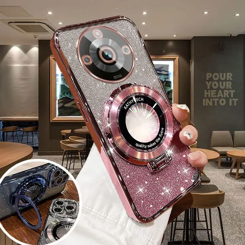 

Роскошный чехол для телефона с магнитной присоской для Realme 12 11 Pro 10 C 67 65 4G 55 53 30 В 25 13 F 17 11 PRO с защитой от падения