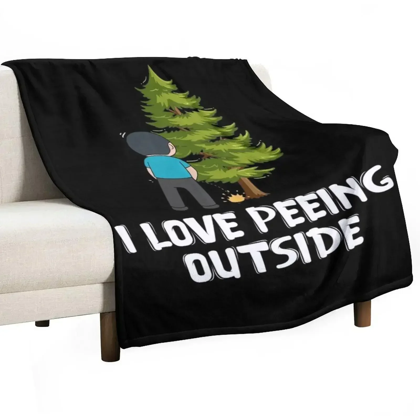 I Love Peeing Outside - Outdoor Camping Throw Blanket Bed linens Sleeping Bag Blankets