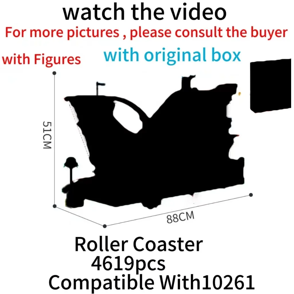 

With original box 4619PCS Roller Big Coaster Compatible 15039 18003 10261 DIY Model Building Blocks Bricks Kid Birthday Gifts