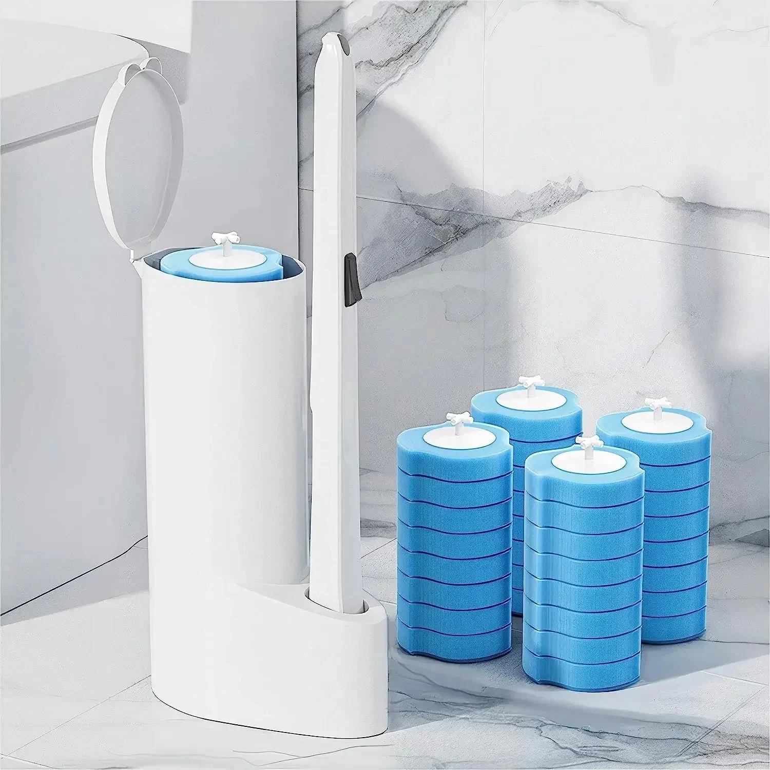 Family Disposable Toilet Brush Bathroom Toilet Decontamination Cleaning Multi-function Replacement Head Convenient Toilet Brush