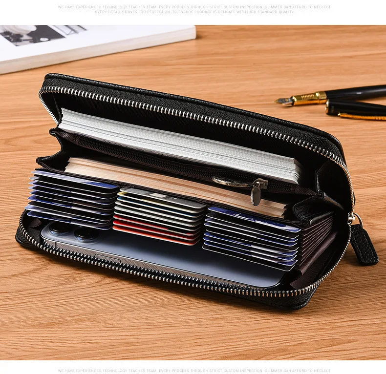 Mode männer Brieftasche Lange Zip Karte Halter Business Casual Geldbörse Für Jugend Koreanischen Stil Multi-Tasche Schlanke Handtasche – Detail 18