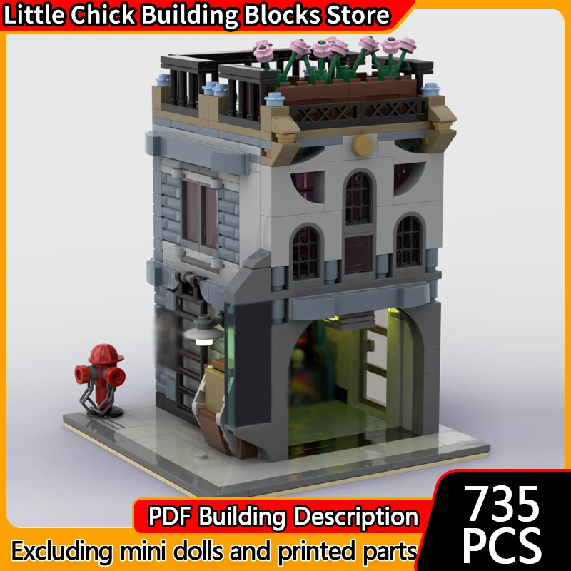 

City Street View Model MOC Building Bricks Show Arcade And Apartment Modular Technology Children Holiday Gifts Assemble Toy Suit