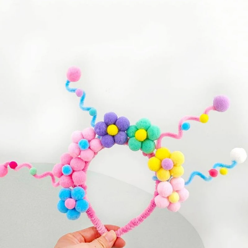 Mixed Color High Bounce Ball DIY Children's Kindergarten Creative Making Materials Colorful Small Hair Ball Plush Ball