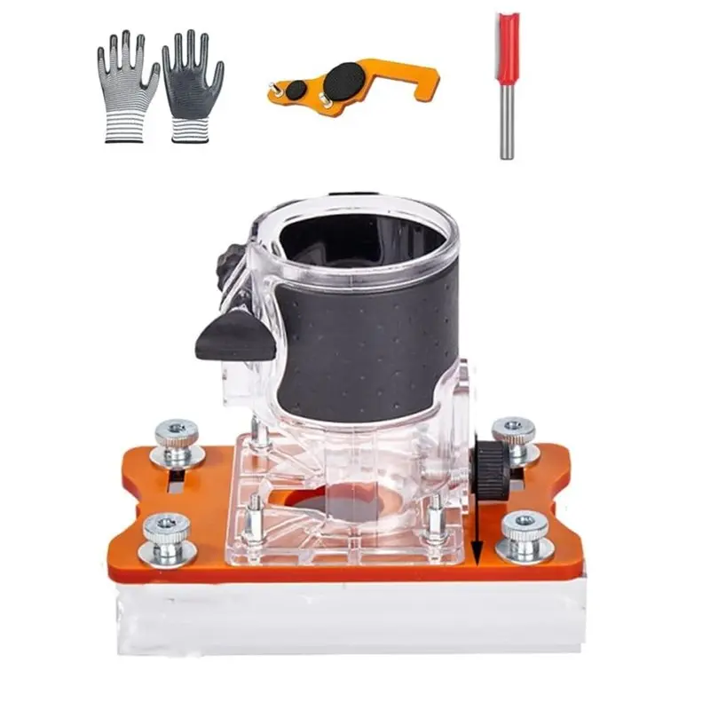 

【FITTING】Adjustable Sturdy Router Base, 2-In-1 Woodworking Trimmer Slotting Auxiliary Positioning Bracket For Cabinet Furniture