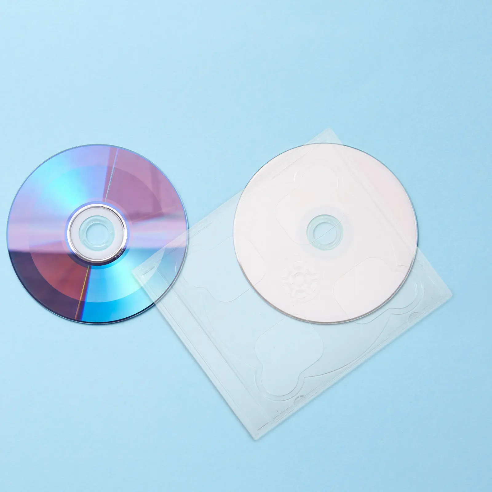10Pcs Double Disc Clear Cd Case Thickened Plastic Storage Holder Stackable Organizer for Music Protection
