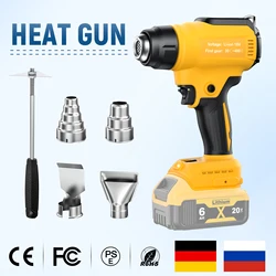 Pistola termica senza fili per batteria Dewalt 20v, pistola ad aria calda per saldatura a riscaldamento rapido da 350W 30 ℃-550 ℃ temperatura dell'aria