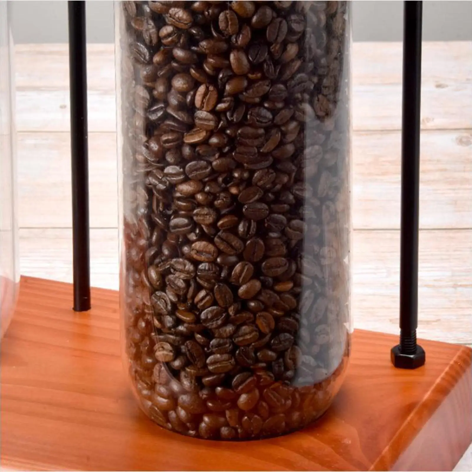 Coffee Coffee Bean Container Clear Airtight Reusable Desktop Decoration with Wooden Base for Cafes Home Kitchen Coffee Shop Restaurant - Aliexpress Deal