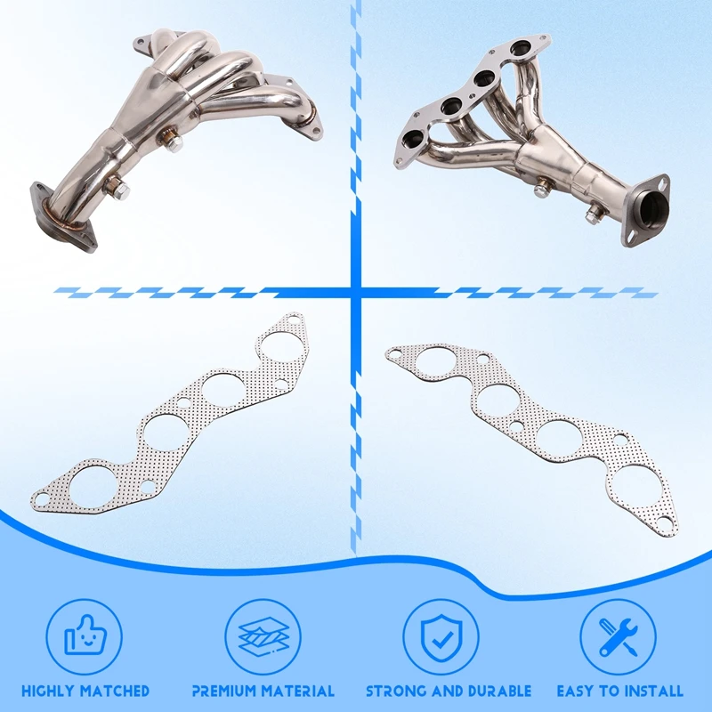 Stainless Race Manifold Header Exhaust Manifold With Gasket For Honda Civic EX 2001-2005 1.7L SOHC D17AXQ