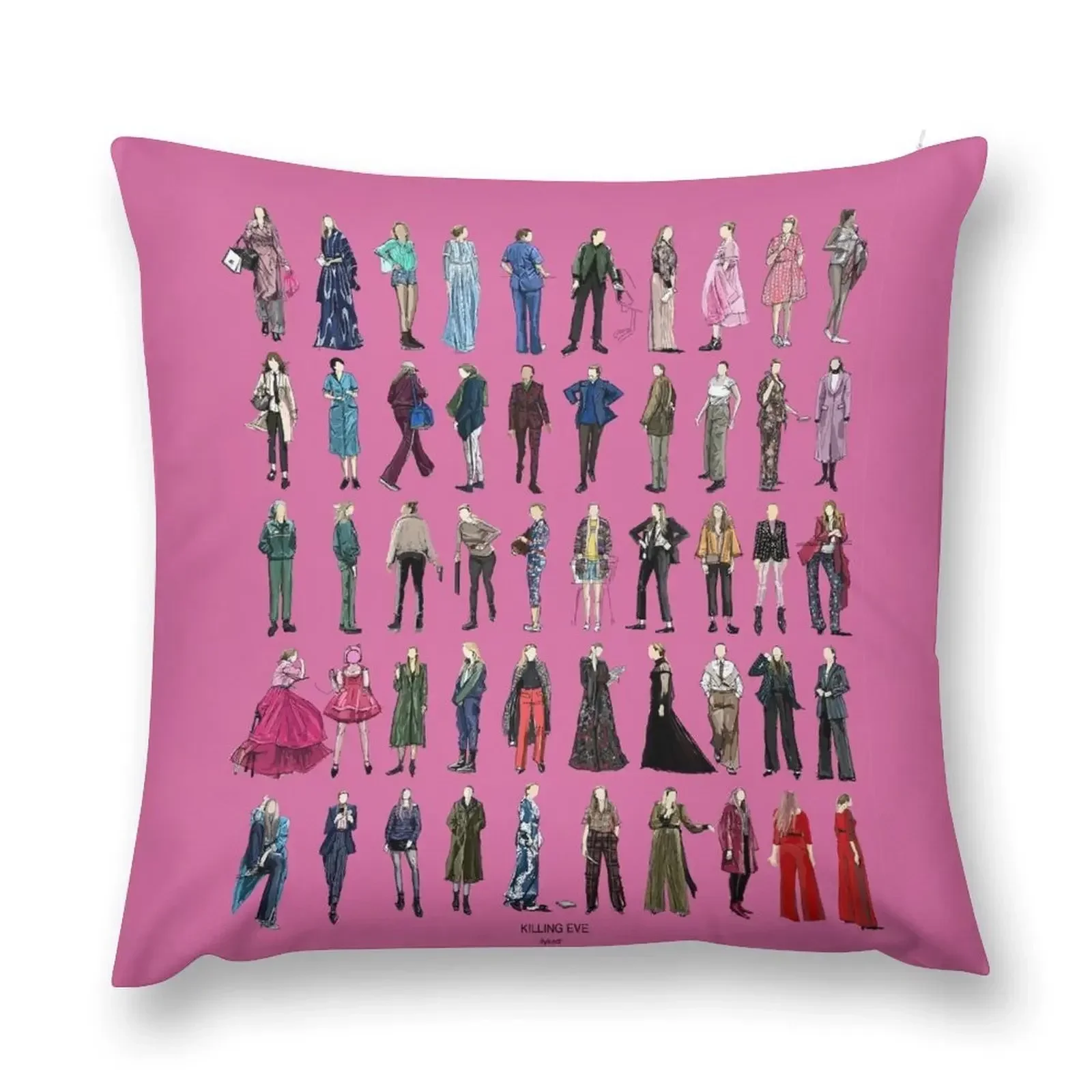 Killing eve villanelle fashion looks Pink version Throw Pillow Sitting Cushion home decor items pillow