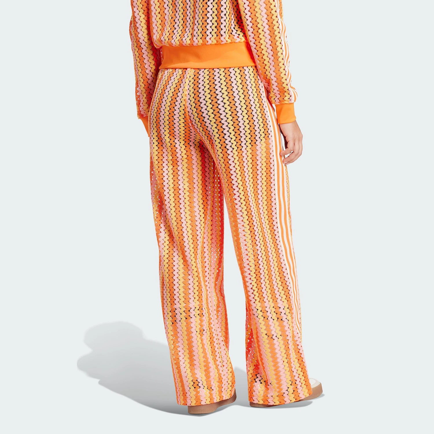 Adidas Genuine Trefoil Women's Sport Fashion Crochet Striped Pants KC0759