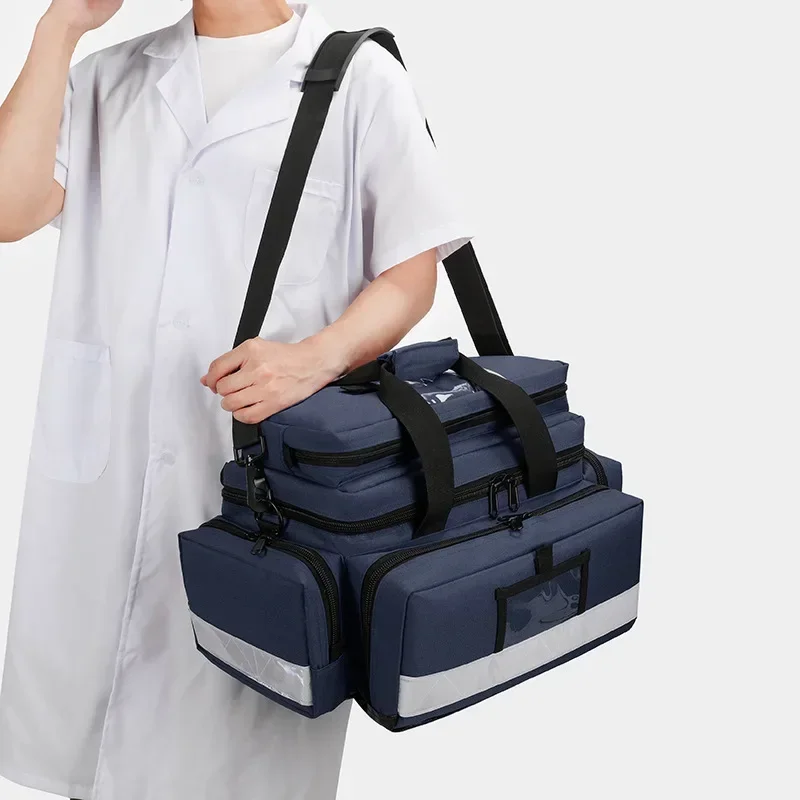 Kit di pronto soccorso di emergenza all'aperto borsa medica di grande capacità borse da viaggio Multi-tasca Oxford riflettenti impermeabili vuote