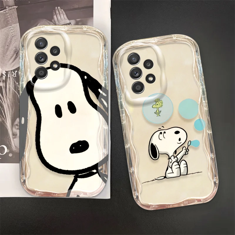 Snoopy Lively Cool For Samsung A55 A54 A53 A52 A35 A34 A33 A32 A25 A24 A23 5G Wave Oil Funda Phone Case