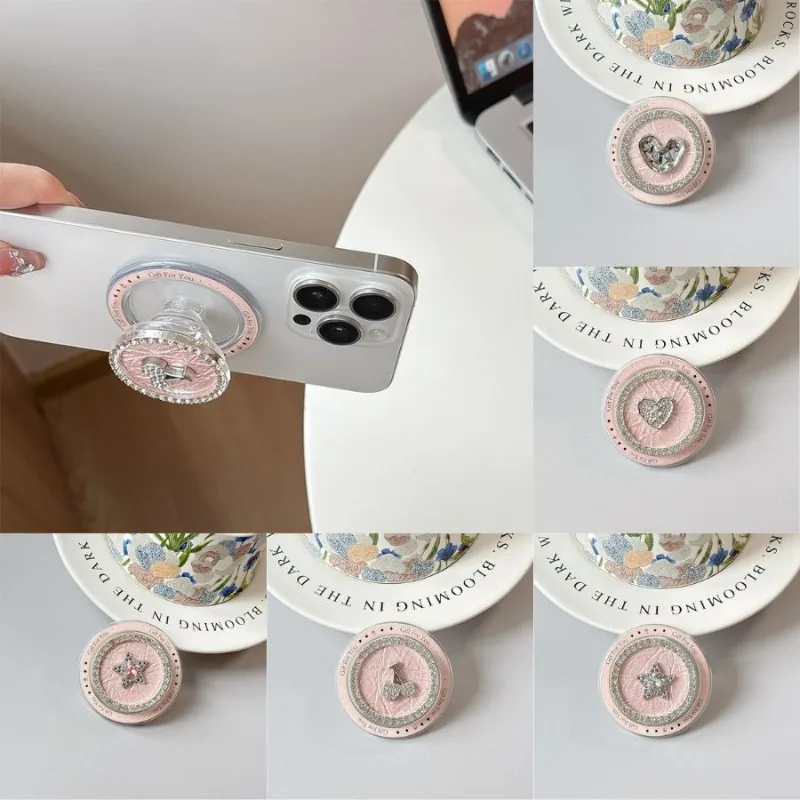 

Милая подставка для телефона в форме сердца для MagSafe, магнитная роза, клубника, звезда, золотое вентиляционное отверстие, автомобильное крепление, расширяемый держатель, подарок для девочек