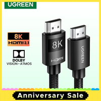 UGREEN HDMI-Compatible 2.1 Cable Ultra High-speed 8K/60Hz 4K/120Hz for Xiaomi Mi Box PS5 Splitter Cable Dolby Vision 48Gbps