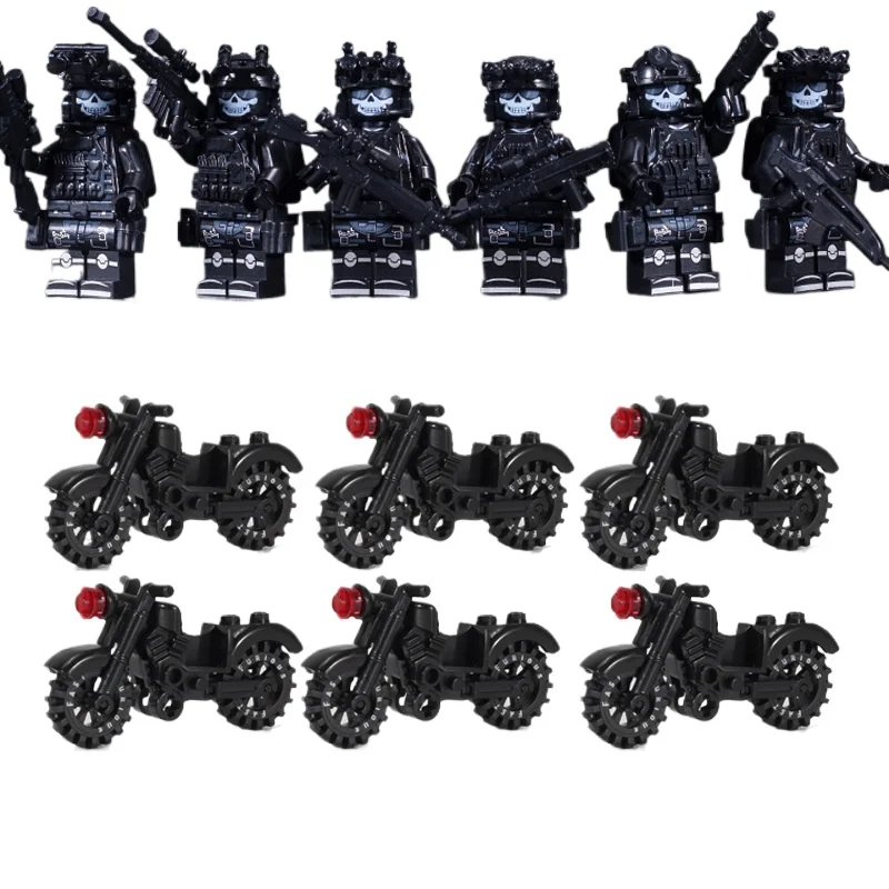 Militaire special forces speciale politiegeest command-figuren, politie-soldaten, militaire wapens, kinderspeelgoed en geschenken. - afbeelding 2