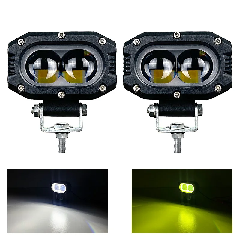 

4D 4 Inch 50W White Yellow Spot Light Led Pods Light Car Offroad LED Work Light for Motorcycle Ofroad Trucks