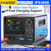 FNIRSI IPS3608 36V 8A Intelligent Lab Tool with Curve Display, Support PD/QC Fast Charging via USB-A & Type-C, 8 Protection