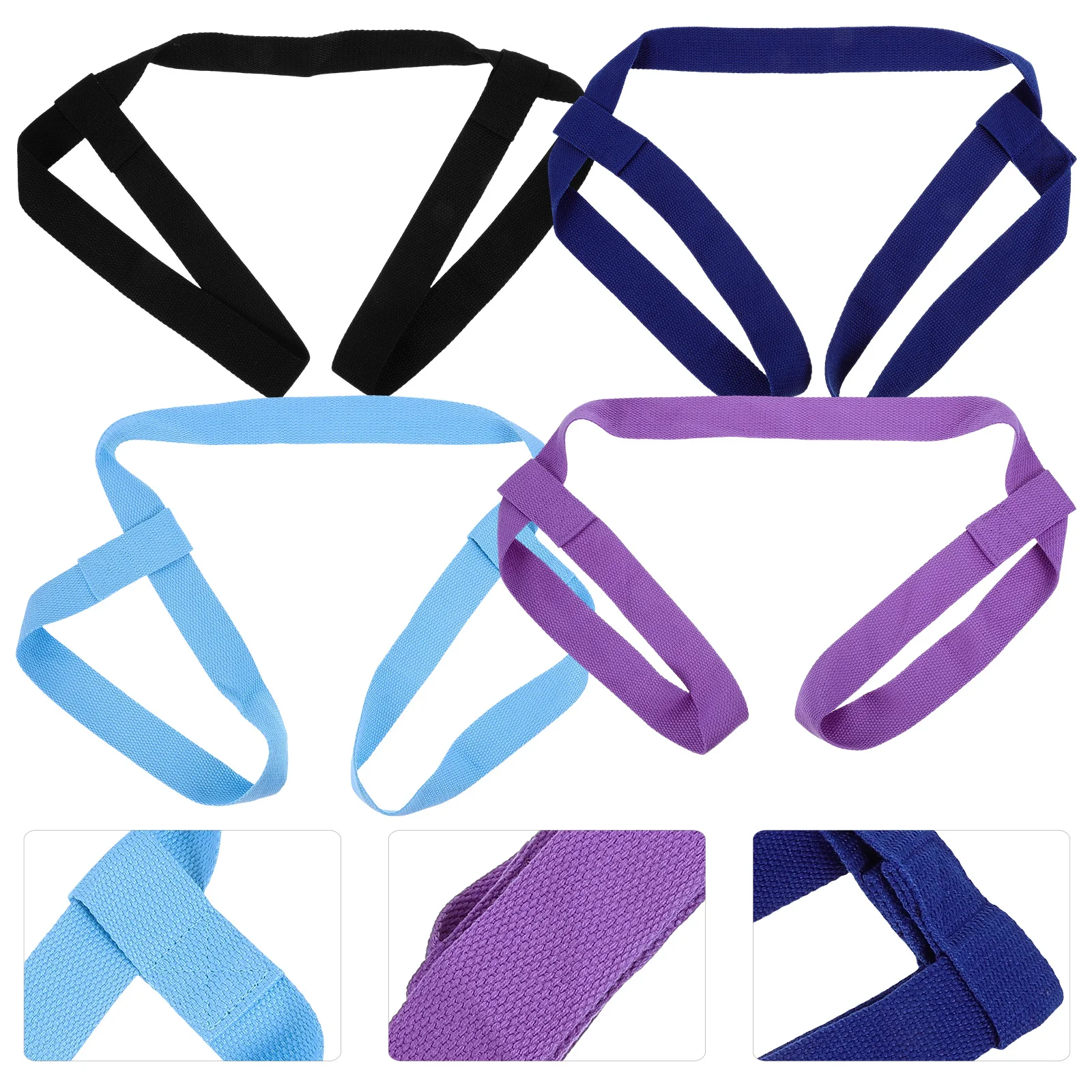 

4Pcs Yoga Mat Carrying Band Adjustable Polyester Cotton Durable Strap Multi-Function Exercise Stretching Belt Yoga Equipment