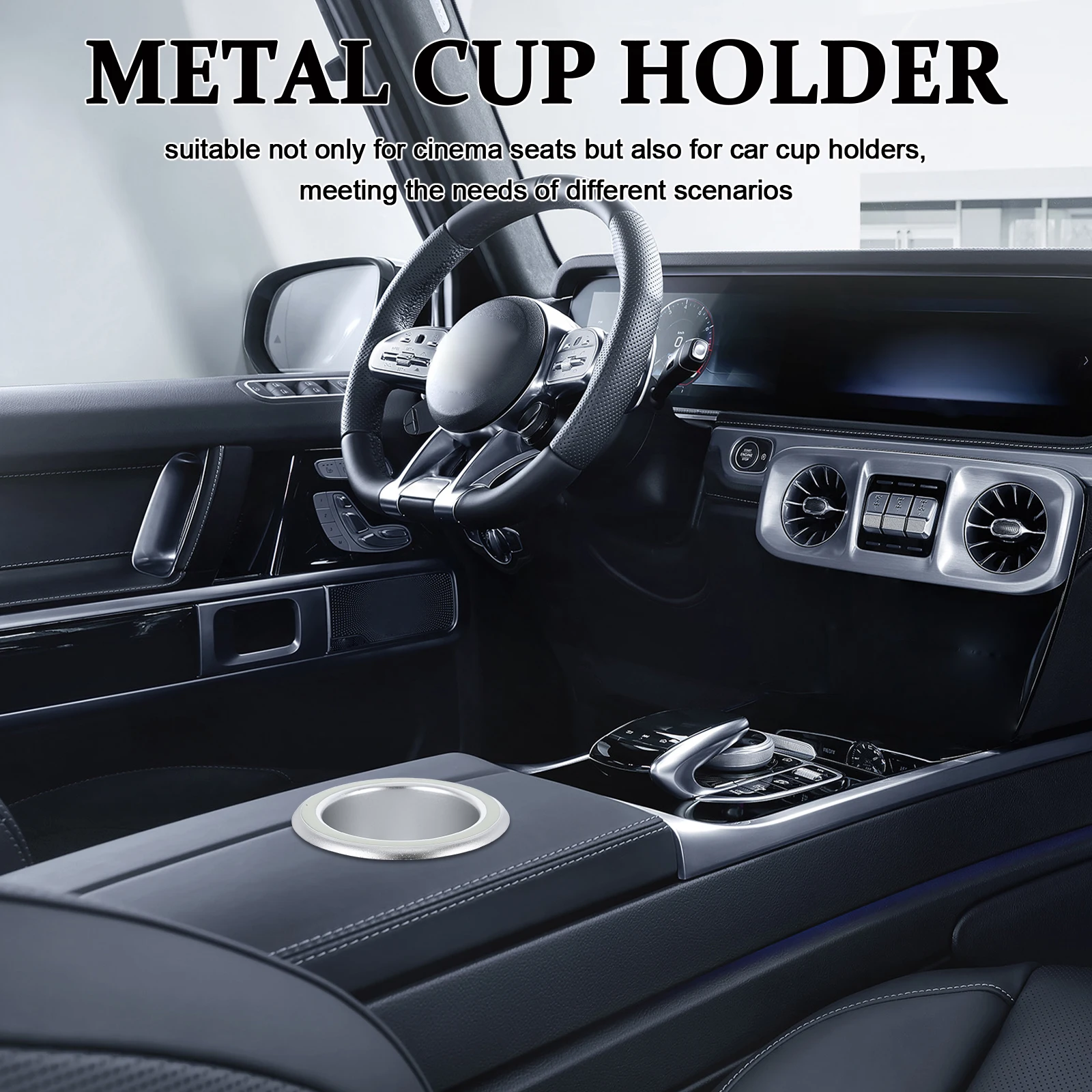 

Sturdy Metal Drop-In Insert For Couch Recliner Handles Sofa Car Boat Secure Easy Clean Universal Fit Stylish Seat Drink