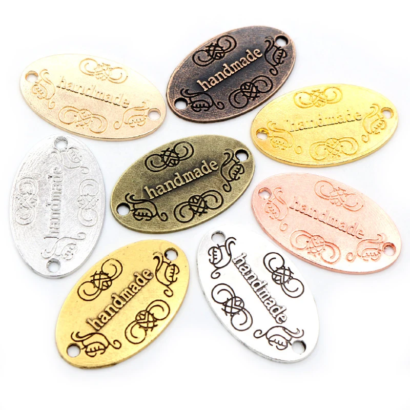 31x19mm 10pcs Antique Bronze Silver Plated Handmade Word In Oval Style Handmade Charms Pendant:DIY for bracelet necklace
