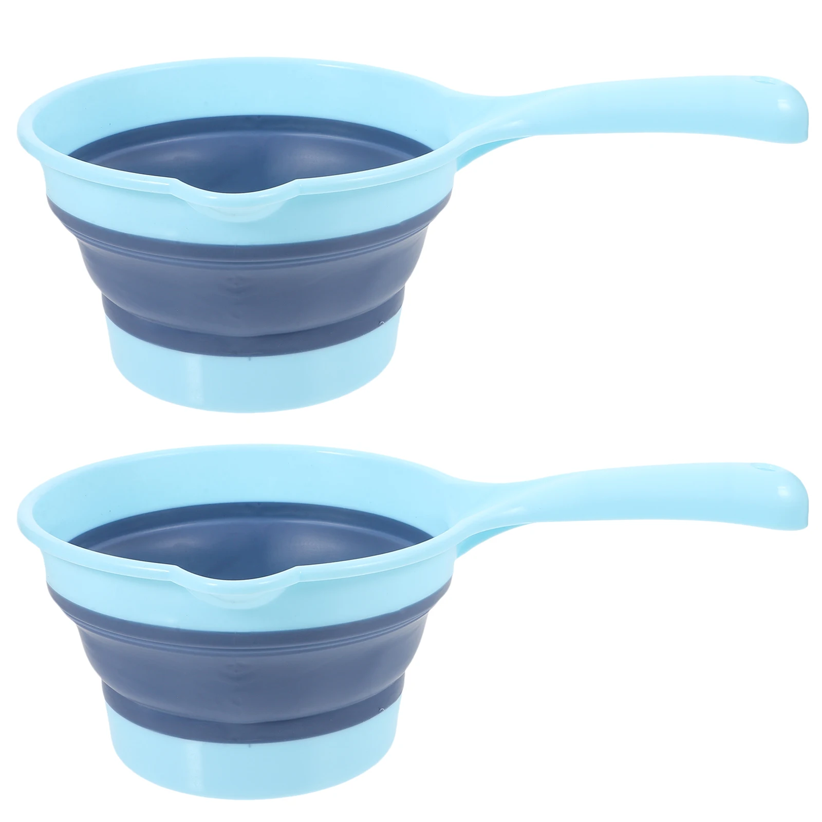 

2pcs Long Handle Folding Water Ladles Large Capacity Kitchen Home Collapsible Scoops Portable Bailer Hanging Spoons