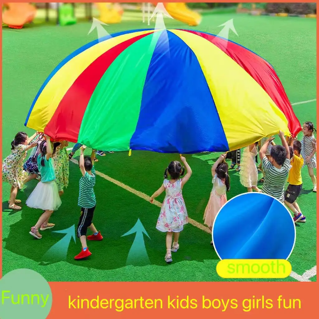 2024 Diameter Outdoor Camping Rainbow Umbrella Kindergarten Game Tools Funny Outdoor Sports Interactive Teamwork Toys Kids Gifts