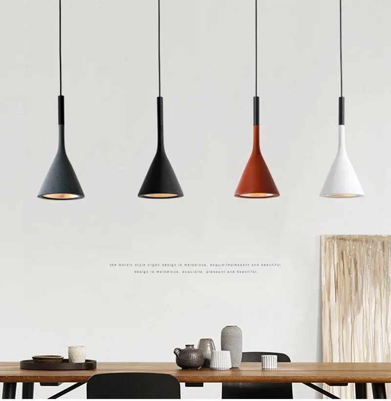 

Nordic Led Pendant Lights Black White Kitchen Island Fixtures Bedroom Table Dining Room Hanging Lamp Lampshade Home Chandeliers